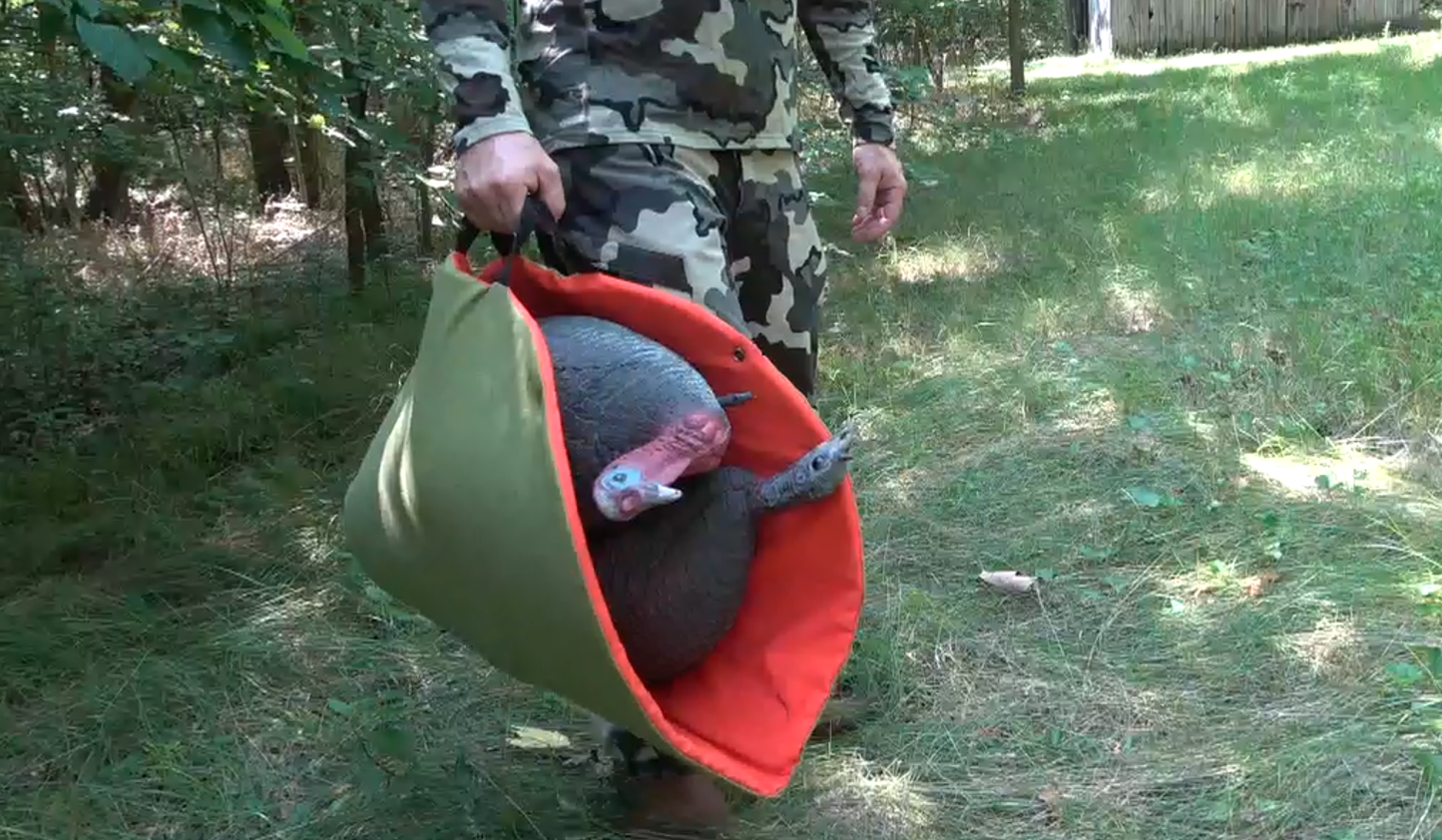 Turkey decoy bag, deer decoy bag, turkey carcass bag, ground blind bag.
